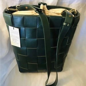 VIOLA CASTELLANI ITALIAN LEATHER 
SHOULDER/CROSSBODY BAG FOREST GREEN NEW $525